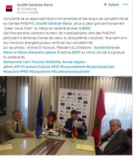 Société Générale/BERD : Lancement d'une ligne de financement « Green Value Chain » 2 sg