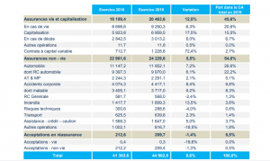Assurances : une hausse des primes tirée par la branche Vie et capitalisation en 2019 2 Source : ACAPS
