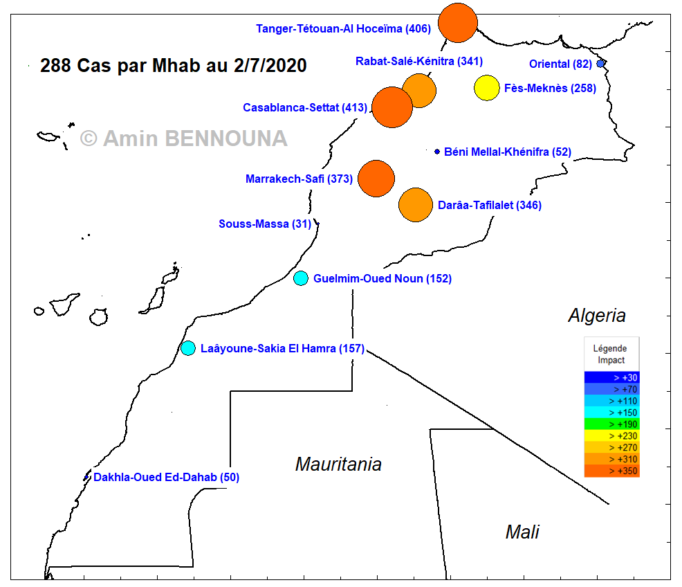Coronavirus : 333 nouveaux cas et un nouveau décès en 24 H 2 Carte Impact 20200702
