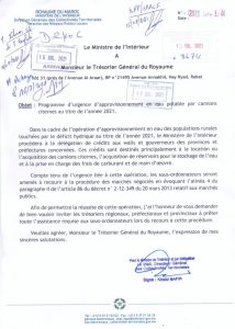 programme d'urgence d'approvisionnement en eau potable intérieur tgr camions citernes